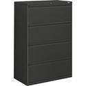 HON Brigade 800 H884 Lateral File - 53.3" Height x 36" Width x 18" Depth - Total Drawer(s): 4 - Finish: Charcoal - 1 Each