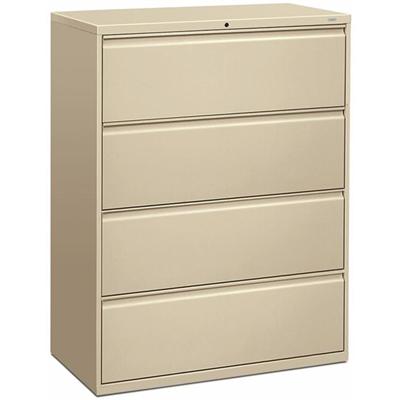 HON Brigade 800 H894 Lateral File - 53.3" Height x 42" Width x 18" Depth - Total Drawer(s): 4 - Finish: Putty - 1 Each