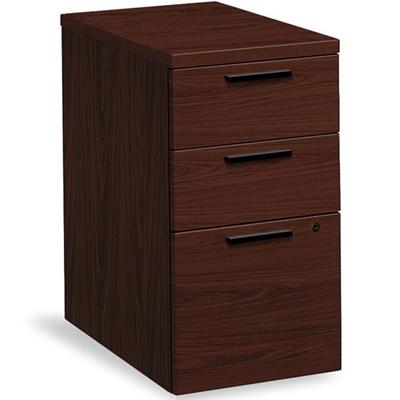 HON 10500 H105102 Pedestal - 28" Height x 15.7" Width x 22.8" Depth - Total Drawer(s): 3 - Flat Edge - Finish: Mahogany - 1 Each