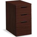 HON 10500 H105102 Pedestal - 28" Height x 15.7" Width x 22.8" Depth - Total Drawer(s): 3 - Flat Edge - Finish: Mahogany - 1 Each
