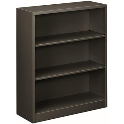 HON Brigade Steel Bookcase - 3 Shelf(ves) - 41" Height x 34.50" Width x 12.62" Depth - Adjustable Shelf, Reinforced, Welded, Durable, Compact - Steel - 1 Each