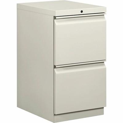 HON Brigade H33820R Pedestal - 28" Height x 15" Width x 19.9" Depth - Total Drawer(s): 2 - Finish: Light Gray - 1 Each