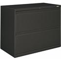 HON Brigade 800 H882 Lateral File - 28.4" Height x 36" Width x 19.3" Depth - Total Drawer(s): 2 - Finish: Charcoal - 1 Each