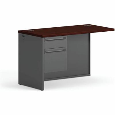 HON 38000 H38216L Return - 29.5" Height x 48" Width x 24" Depth - Total Drawer(s): 2 - Waterfall Edge - Finish: Charcoal - 1 Each