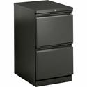 HON Brigade H33823R Pedestal - 28" Height x 15" Width x 22.9" Depth - Total Drawer(s): 2 - Finish: Charcoal - 1 Each