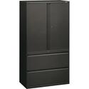 HON Brigade 800 H885LS Lateral File - 64.3" Height x 36" Width x 18" Depth - Total Drawer(s): 2 - 3 Shelve(s) - Finish: Charcoal - Storage Cabinet, Radius Pull, Lockable, Glide, Removable Lock, Adjustable Shelf, Heavy Duty - For File Storage, Worksta