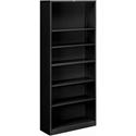 HON Brigade Steel Bookcase - 6 Shelf(ves) - 81.13" Height x 34.50" Width x 12.62" Depth - Adjustable Shelf, Reinforced, Welded, Durable, Compact - Black - Steel - 1 Each