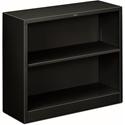 HON Brigade Steel Bookcase - 2 Shelf(ves) - 29" Height x 34.50" Width x 12.62" Depth - Adjustable Shelf, Reinforced, Welded, Durable, Compact - Black - Steel - 1 Each