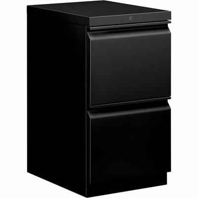 HON Brigade H33820R Pedestal - 28" Height x 15" Width x 19.9" Depth - Total Drawer(s): 2 - Finish: Black - 1 Each