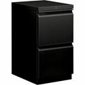 HON Brigade H33820R Pedestal - 28" Height x 15" Width x 19.9" Depth - Total Drawer(s): 2 - Finish: Black - 1 Each