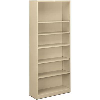 HON Brigade Steel Bookcase - 6 Shelf(ves) - 81.13" Height x 34.50" Width x 12.62" Depth - Adjustable Shelf, Reinforced, Welded, Durable, Compact - Steel - 1 Each