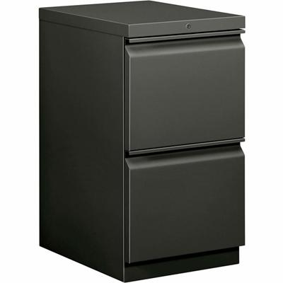 HON Brigade H33820R Pedestal - 28" Height x 15" Width x 19.9" Depth - Total Drawer(s): 2 - Finish: Charcoal - 1 Each