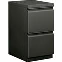 HON Brigade H33820R Pedestal - 28" Height x 15" Width x 19.9" Depth - Total Drawer(s): 2 - Finish: Charcoal - 1 Each