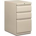 HON Brigade H33723R Pedestal - 28" Height x 15" Width x 22.9" Depth - Total Drawer(s): 3 - Finish: Light Gray - 1 Each