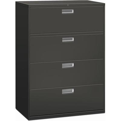 HON Brigade 600 H694 Lateral File - 53.3" Height x 42" Width x 18" Depth - Total Drawer(s): 4 - Finish: Charcoal - 1 Each