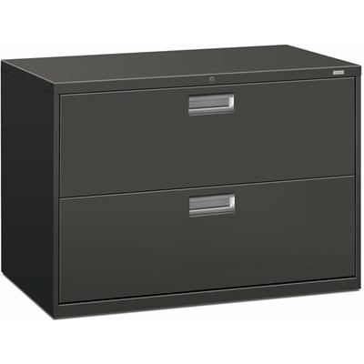 HON Brigade 600 H692 Lateral File - 28.4" Height x 42" Width x 18" Depth - Total Drawer(s): 2 - Finish: Charcoal - 1 Each