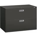 HON Brigade 600 H692 Lateral File - 28.4" Height x 42" Width x 18" Depth - Total Drawer(s): 2 - Finish: Charcoal - 1 Each