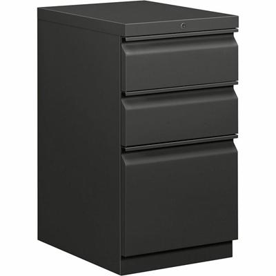 HON Brigade H33720R Pedestal - 28" Height x 15" Width x 19.9" Depth - Total Drawer(s): 3 - Finish: Charcoal - 1 Each