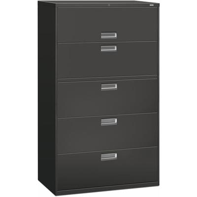 HON Brigade 600 H695 Lateral File - 64" Height x 42" Width x 18" Depth - Total Drawer(s): 5 - Finish: Charcoal - 1 Each