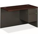 HON 38000 H38215R Return - 29.5" Height x 48" Width x 24" Depth - Total Drawer(s): 2 - Waterfall Edge - Finish: Charcoal - 1 Each
