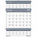 House of Doolittle Bar Harbor Triple Month Wall Calendars - Julian Dates - Monthly - 14 Month - December 2025 to January 2027 - 3 Month Single Page Layout - 12" x 17" Sheet Size - 1.50" x 1.38" Block - Wire Bound - Blue, Gray - Paper - Eyelet - 1 Eac