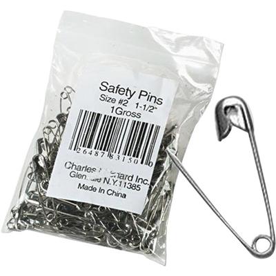 Charles Leonard Safety Pins - 1.5" Length - Rust Resistant - Silver - Steel - 1 Pack