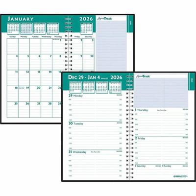 House of Doolittle Express Track Weekly/Monthly Calendar Planner - Julian Dates - Weekly, Monthly - 13 Month - January 2026 to January 2027 - 8:00 AM to 5:00 PM - Hourly - 1 Week, 1 Month Double Page Layout - 8 1/2" x 11" Sheet Size - Wire Bound - Pa