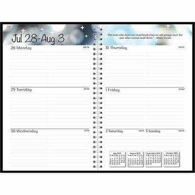 House of Doolittle Academic Weekly Assignment Book - Weekly - 13 Month - August 2025 to August 2026 - 1 Week Double Page Layout - 5" x 8" Sheet Size - Leather - Black Cover - 1 Each