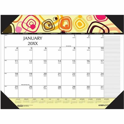 House of Doolittle 12-Month Recycled Desk Pad Calendar - Julian Dates - Monthly - 12 Month - January 2026 to December 2026 - 22" x 17" Sheet Size - Desk Pad, Desk - Multicolor - Geometric Design, Planing Calendar, Printed, Reinforced Corner - 1 Each