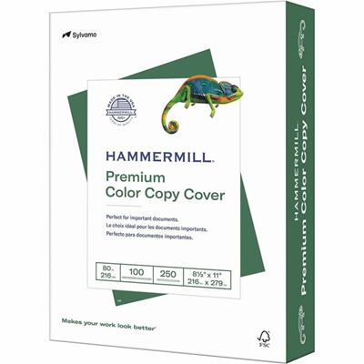 Hammermill Premium Color Copy Cover - White - 100 Brightness - Letter - 8 1/2" x 11" - 80 lb Basis Weight - Extra Smooth - Acid-free, Jam-free - White - 1 Pack