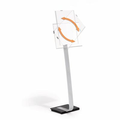DURABLE Info Sign Floor Stand - 50" Height x 17" Width x 11.50" Depth - Aluminum, Stainless Steel, Iron - Gray, Black