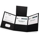 Oxford Letter Pocket Folder - 8 1/2" x 11" - 150 Sheets Capacity - 3 Pocket(s) - Paper - Black - Durable - 20 / Box