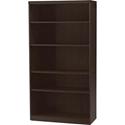 Safco Aberdeen Series 5-Shelf, Bookcase - 68.8" Height x 36" Width x 12" Depth - 5 Shelve(s) - Material: Medium Density Fiberboard (MDF), Laminate - Finish: Mocha - Adjustable Shelf, Cable Management, Grommet, Leveler - 1 Each
