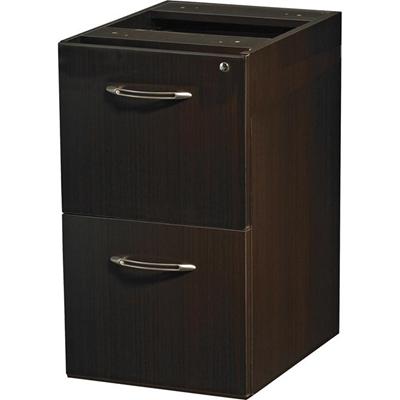 Safco Aberdeen Series File Pedestal - 27.5" Height x 15.3" Width x 20" Depth - Fluted Edge - Material: Particleboard - Finish: Laminate, Mocha - Security Lock, Abrasion Resistant, Stain Resistant, Cord Management, Grommet, Modesty Panel, Leveling Gli