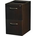 Safco Aberdeen Series File Pedestal - 27.5" Height x 15.3" Width x 20" Depth - Fluted Edge - Material: Particleboard - Finish: Laminate, Mocha - Security Lock, Abrasion Resistant, Stain Resistant, Cord Management, Grommet, Modesty Panel, Leveling Gli