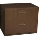 Safco Aberdeen Series Lateral File - 2-Drawer - 29.5" Height x 36" Width x 24" Depth - Total Drawer(s): 2 - Fluted Edge - Material: Particleboard, Veneer - Finish: Laminate, Mocha - Abrasion Resistant, Stain Resistant, Cord Management, Modesty Panel,