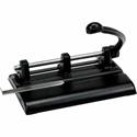 Master Products Power Handle 2/3-hole Paper Punch - 3 Punch Head(s) - 40 Sheet of 20lb Paper - 13/32" Punch Size - 10.9" Width x 7.5" Depth x 11.1" Height - Black