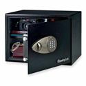 Sentry Safe Security Safe with Electronic Lock - 1.20 ft³ - Electronic, Key Lock - 2 Live-locking Bolt(s) - Internal Size 10.50" Height x 16.75" Width x 12.63" Depth - Overall Size 10.6" Height x 17" Width x 14.8" Depth - Black - Steel