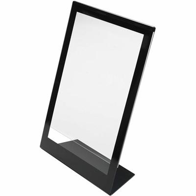 Deflecto Superior Image Bordered Sign Holder - 11" Width x 8.5" Length - Clear, Black - 1 Each
