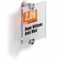 DURABLE Crystal Standoff Interior Wall Sign - 4.1" Width x 4.1" Height x 0.9" Depth - Square Shape - Wall Mountable - Indoor - Acrylic - Clear - 1 Each