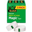 Scotch 1/2"W Magic Tape - 36 yd Length x 0.50" Width - 1" Core - Matte - Clear - For Mending, Splicing - 1 Pack