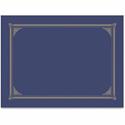 Geographics A4, Letter Recycled Certificate Holder - 8 19/64" x 11 45/64" , 8 1/2" x 11" , 8" x 10" - Metallic Blue - Embossed, Die-cut - 30% Recycled - 6 / Pack