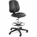 Safco Apprentice II Extended Height Armless Drafting Chair - Black Seat Color - Vinyl Seat Material - Vinyl Back Material - 5-star Base - Black - 1 Each