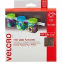 VELCRO&reg; Thin Clear Fasteners 15ft x 3/4in Roll Clear - 5 ft Length x 0.75" Width - Clear - Water Resistant - For Indoor, Outdoor, Card, Crafting, Scrapbooking, Project, Glass, Plastic, Classroom, Office, Home, ... Roll - 1 Roll