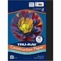 Tru-Ray Construction Paper - 12" Width x 9" Length - Black - Sulphite - 1 Pack