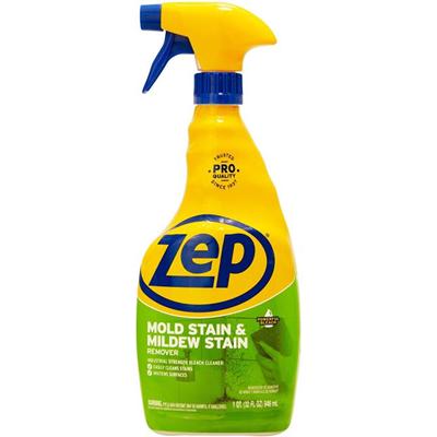 Zep No-Scrub Mold/Mildew Remover - For Tile, Fiberglass, Grout - 32 fl oz (1 quart) - Recommended For: Stain Remover - Disinfectant - Blue - 1 Each