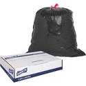 Genuine Joe Flexible Drawstring Trash Can Liners - Medium Size - 30 gal Capacity - 32" Length x 30" Width x 1.05 mil (27 Micron) Thickness - Low Density - Drawstring Closure - Black - Resin - 42/Box - 1 Carton