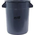 Genuine Joe Heavy-Duty Trash Container - 32 gal Capacity - Side Handle, Venting Channel - Plastic - Gray - 1 Each