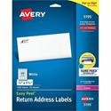 Avery&reg; Easy Peel Address Labels, 2/3"x1-3/4" 1,500 Labels (5195) - x 2/3" Width x 1 3/4" Length - Permanent Adhesive - Rectangle - Laser - Matte White - White - Paper - Permanent Adhesive, Customizable, Jam Resistant, Smudge-free, Easy Peel, Stic