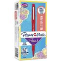 Paper Mate Flair Point Guard Felt Tip Marker Pens - Medium Pen Point - Red Ink - Water Based - Red Barrel - 1 Dozen